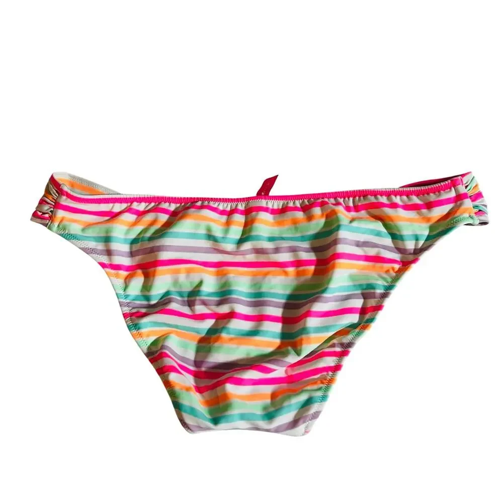 Victoria’s Secret Multicolor Striped Sequin Bikini Bottom Size L Large NEW - Picture 2 of 6